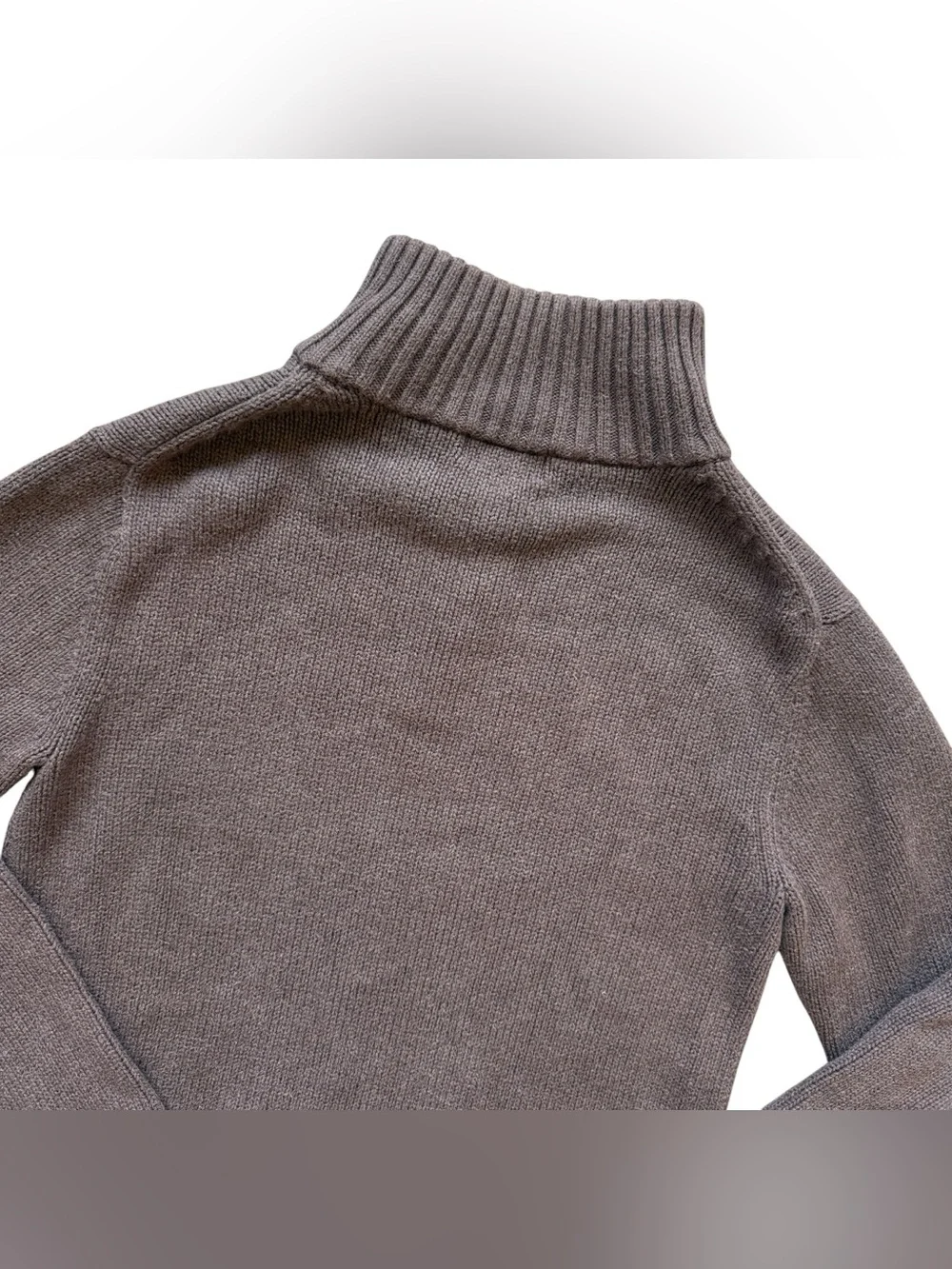 Polo Ralph Lauren Brown Cotton Quarter Zip Sweater L 16/18 Preppy Equestrian Boy
